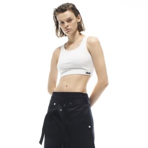 Reebok Victoria Beckham Rib Crop Top Damen - Weiß - DE 529-BYD